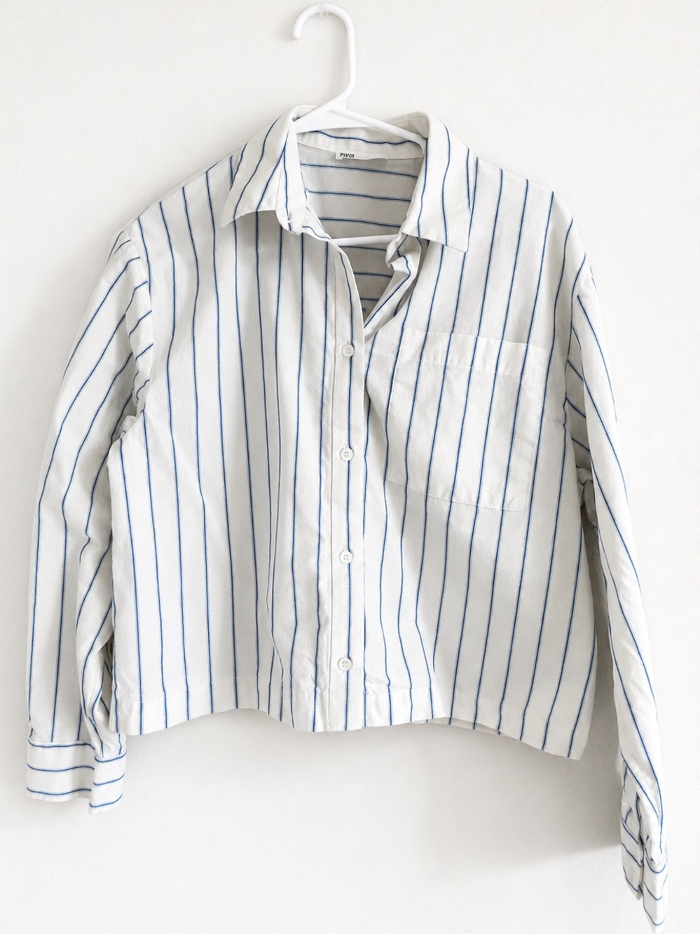 ZARA 100% Cotton Striped Cropped Pajama Shirt